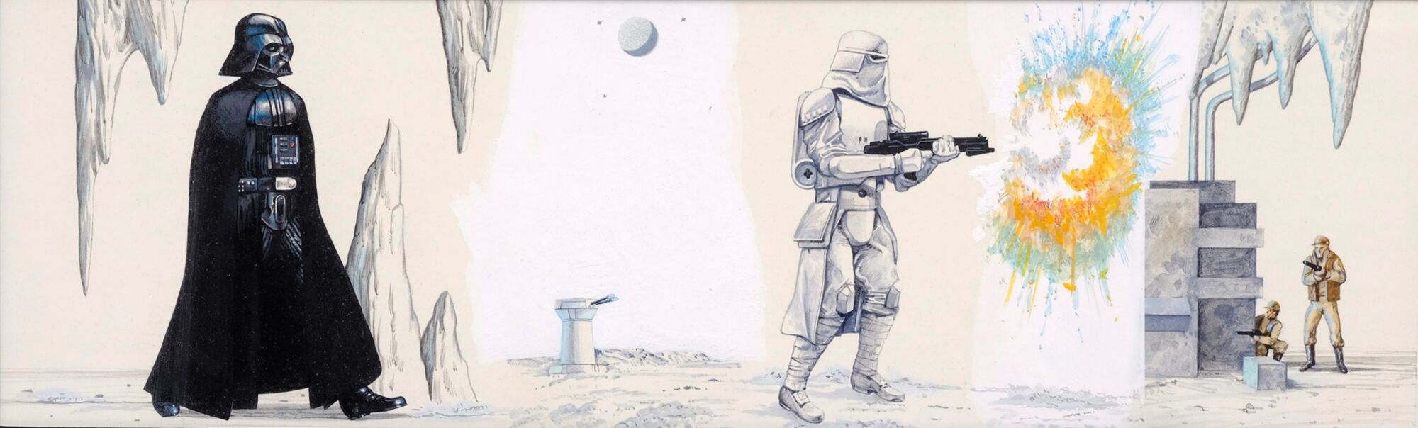 Star Wars: The Empire Strikes Back - Mix and Match Storybook Oil Painting Concept: Darth Vader and Snow Trooper