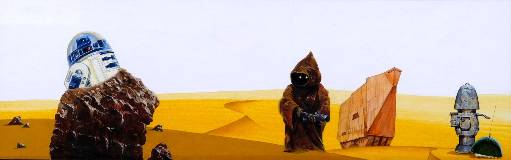 Star Wars: The Empire Strikes Back - Mix and Match Storybook Oil Painting Concept: R2D2 and Jawa