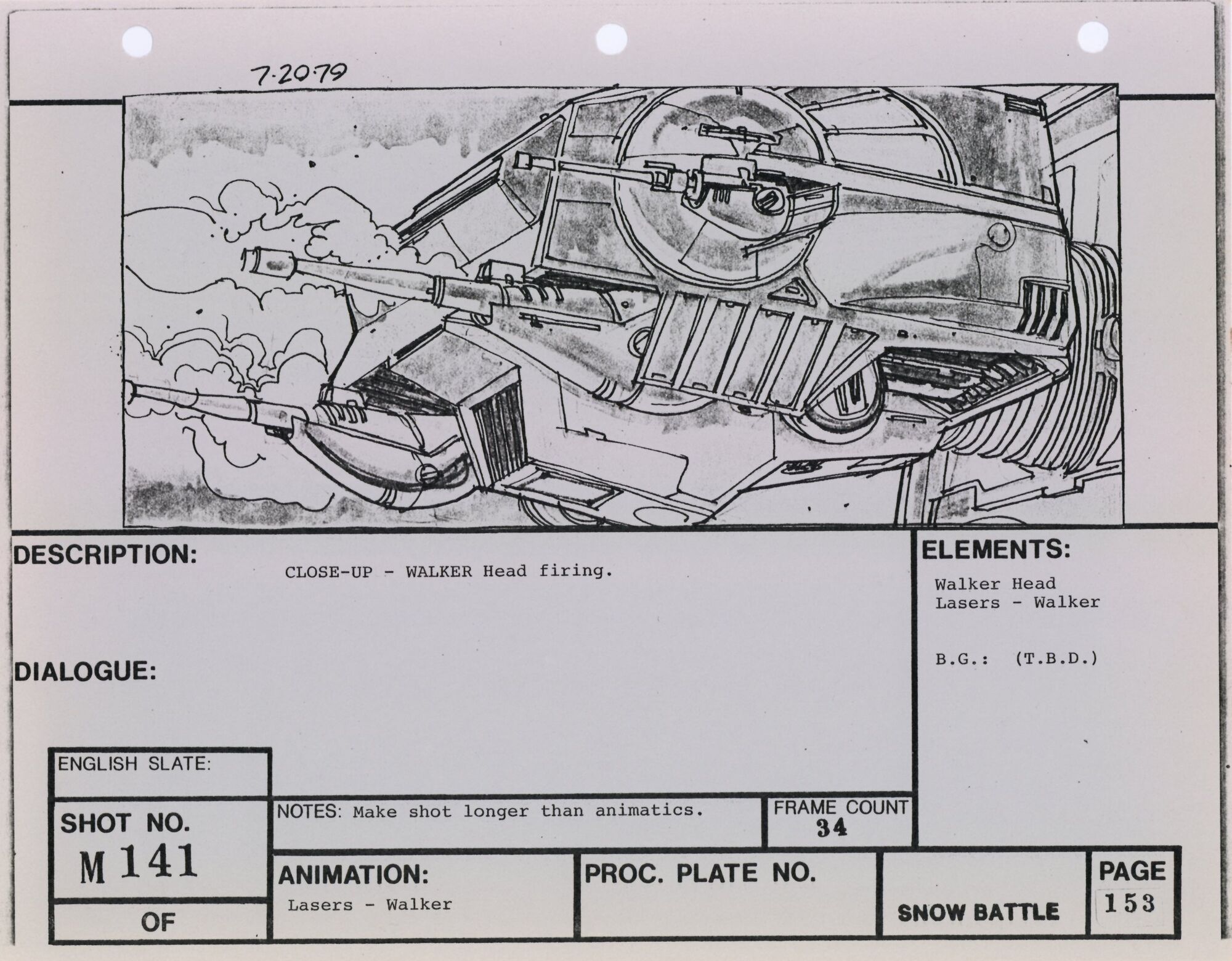 Star Wars: The Empire Strikes Back - VFX Storyboard: Snow Battle 141