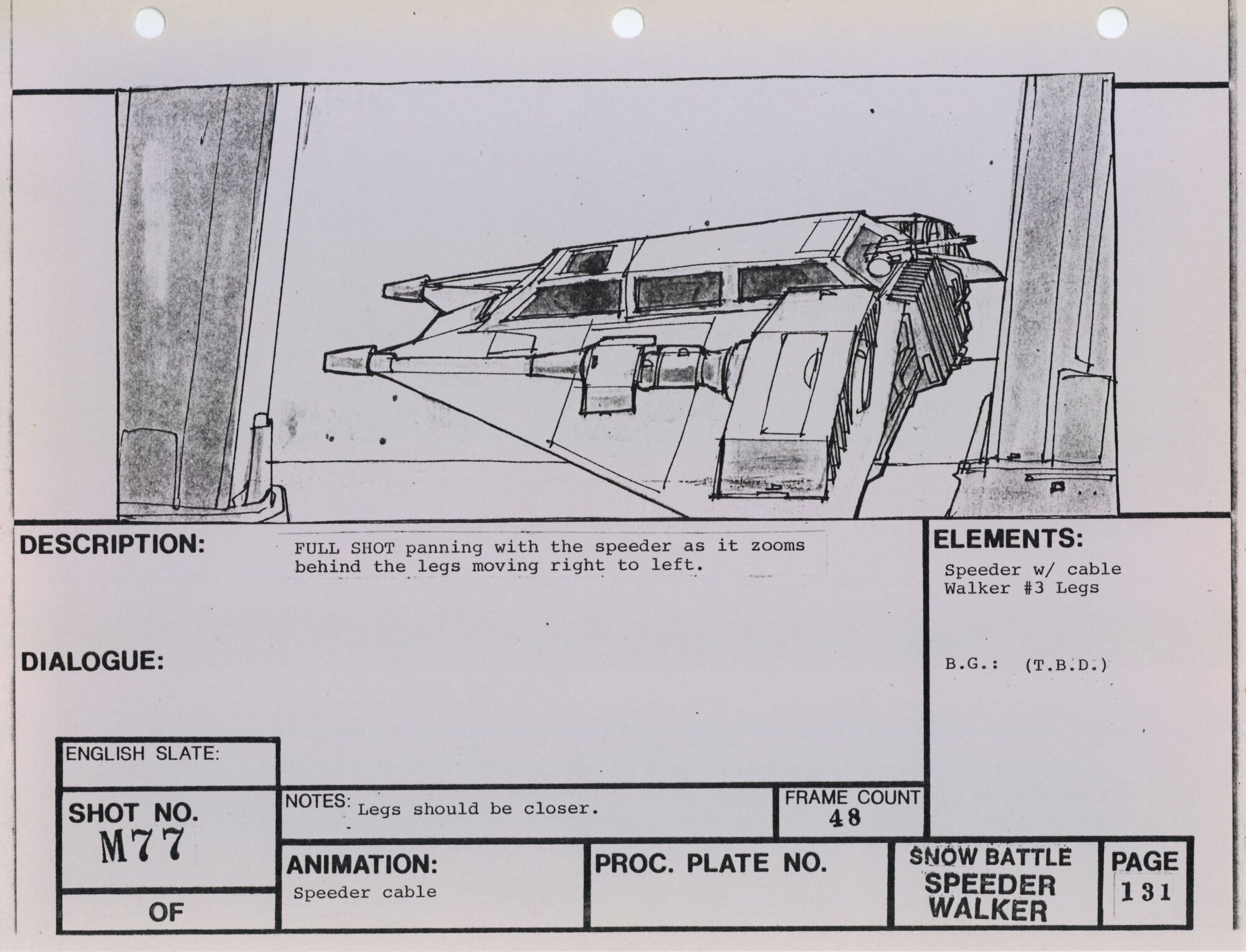 Star Wars: The Empire Strikes Back - VFX Storyboard: Snow Battle 77