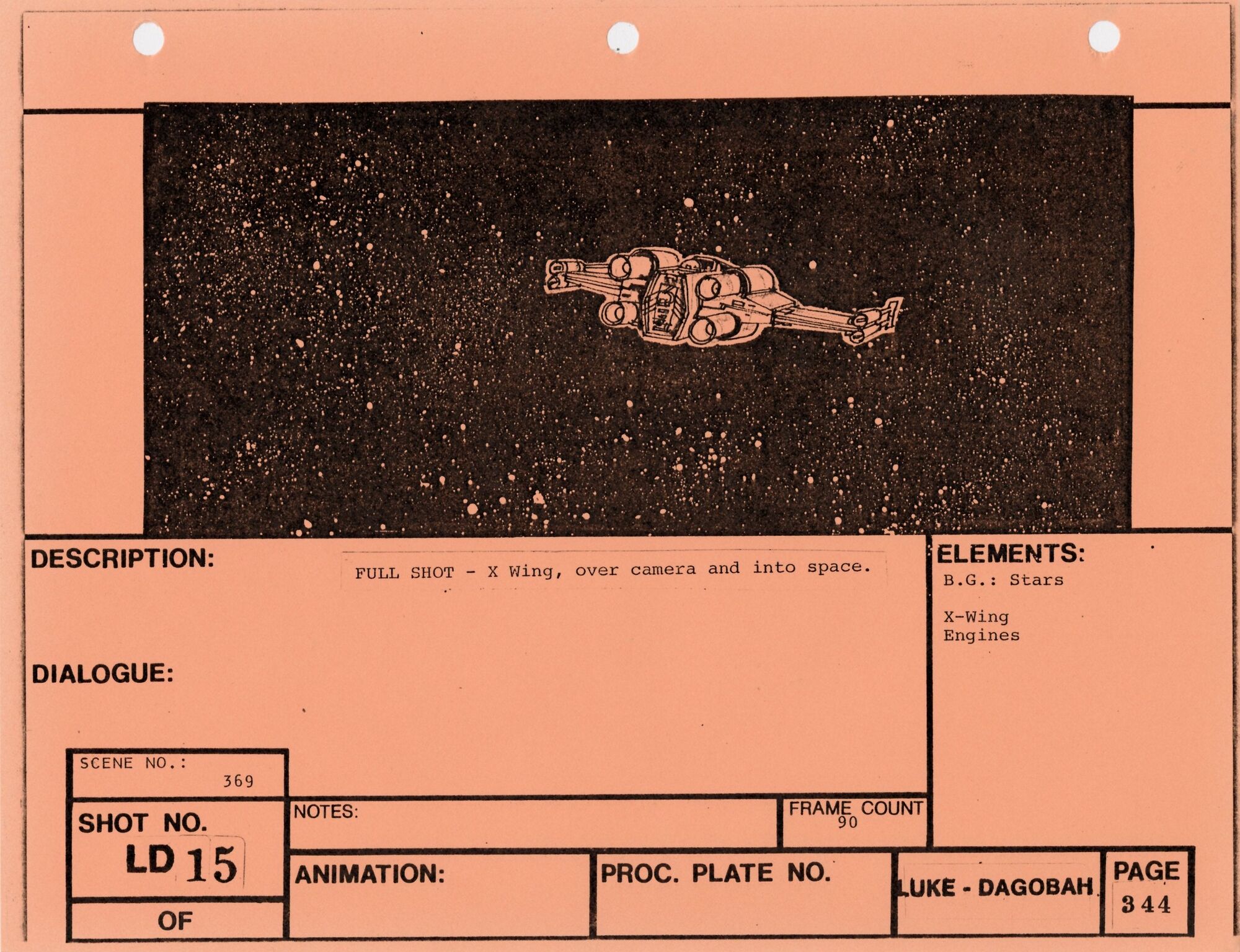 Empire Strikes Back VFX Storyboard: Luke Dagobah 15