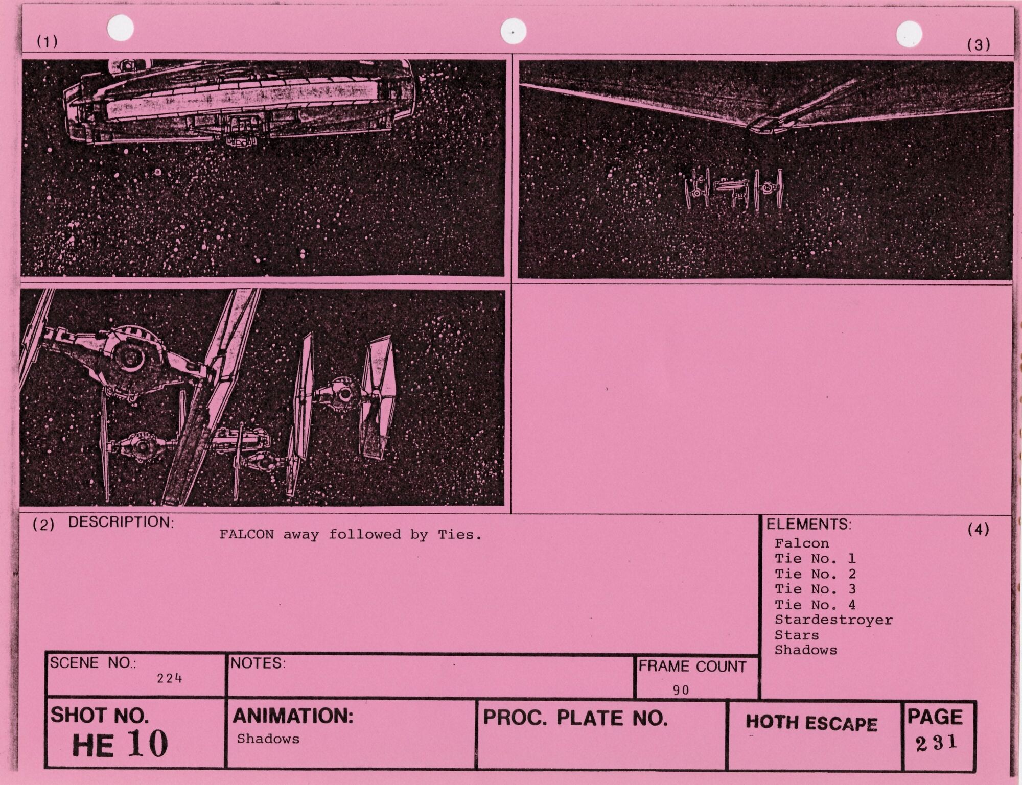 Empire Strikes Back VFX Storyboard: Hoth Escape 10