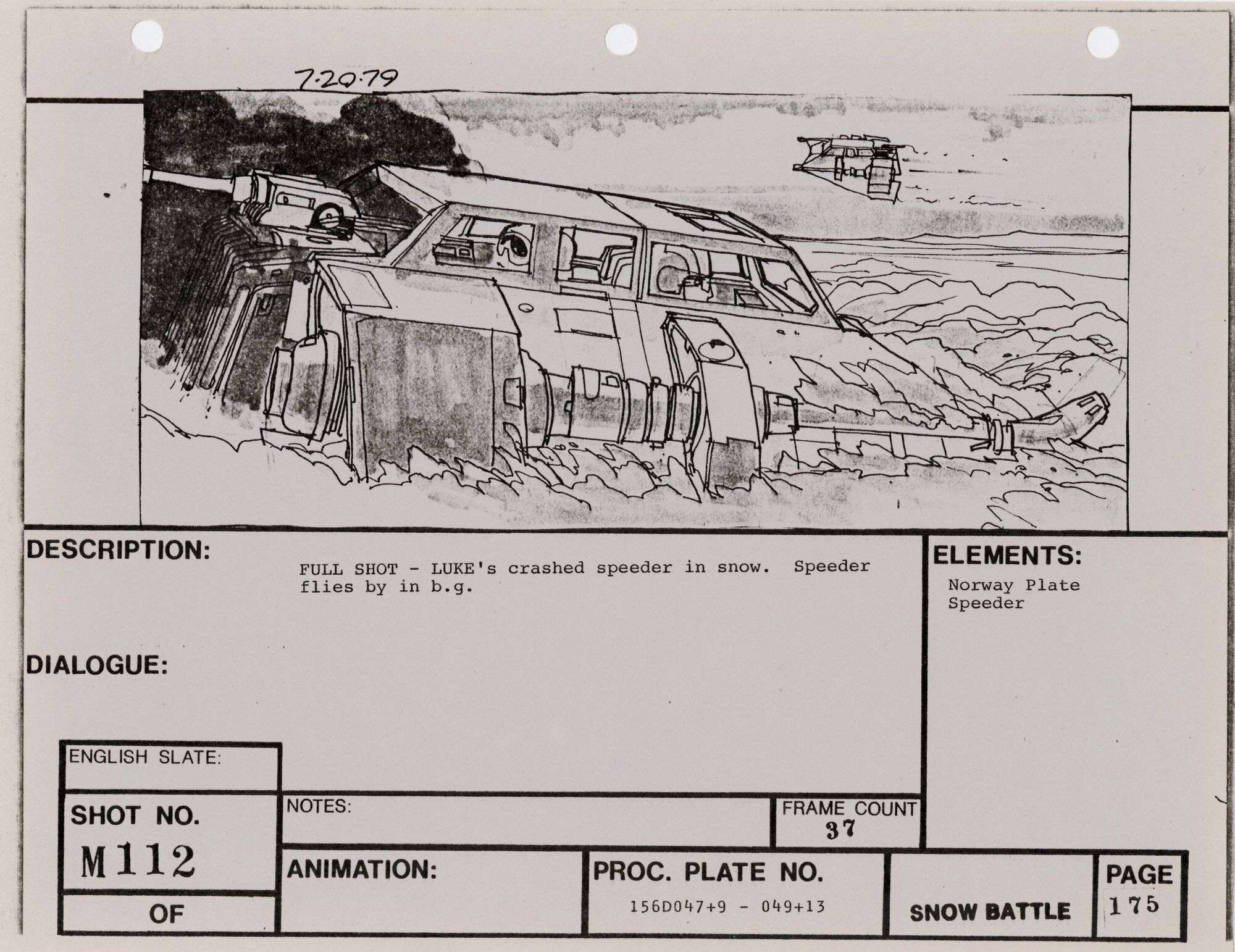 Empire Strikes Back VFX Storyboard: Snow Battle 112