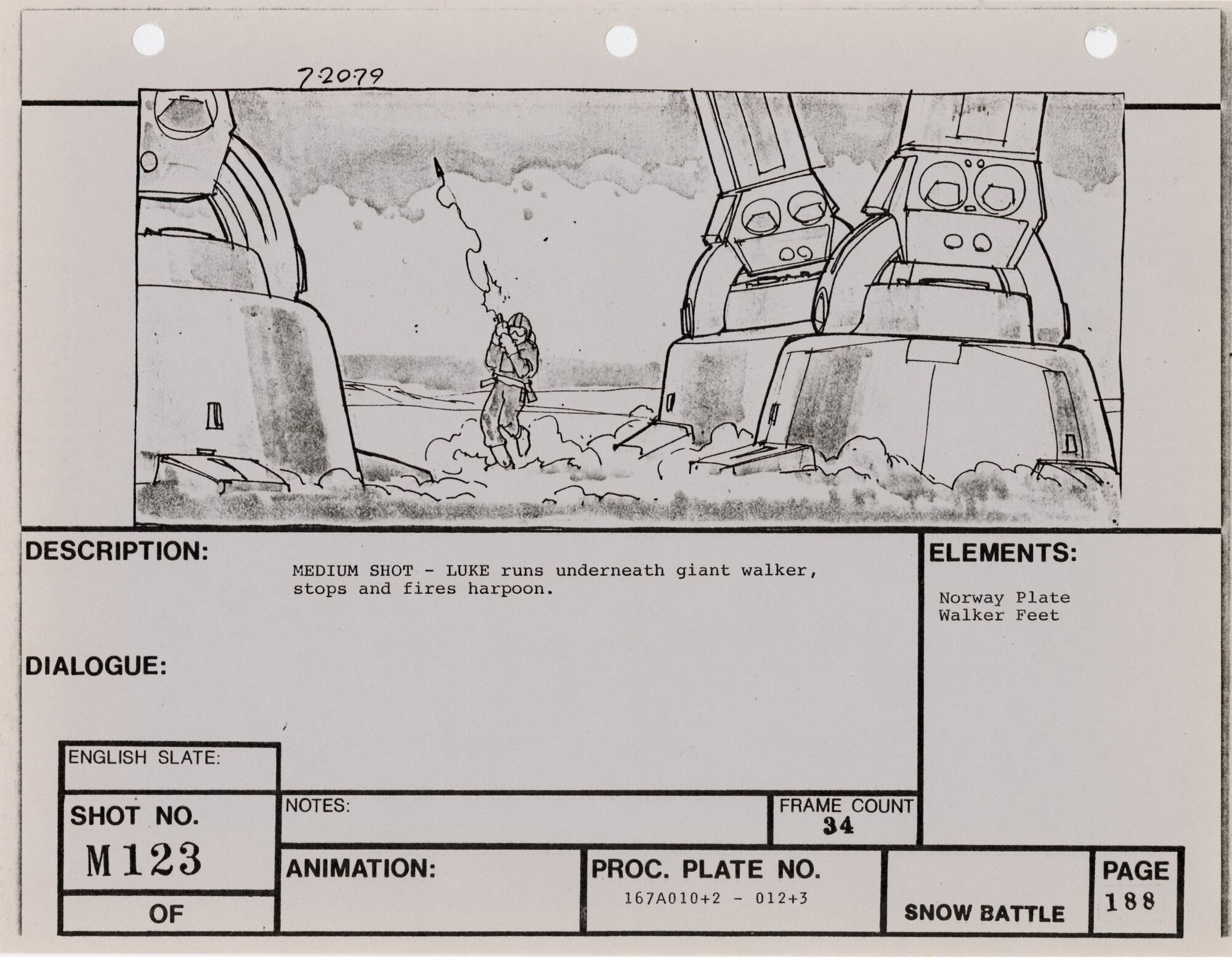 Empire Strikes Back VFX Storyboard: Snow Battle 123