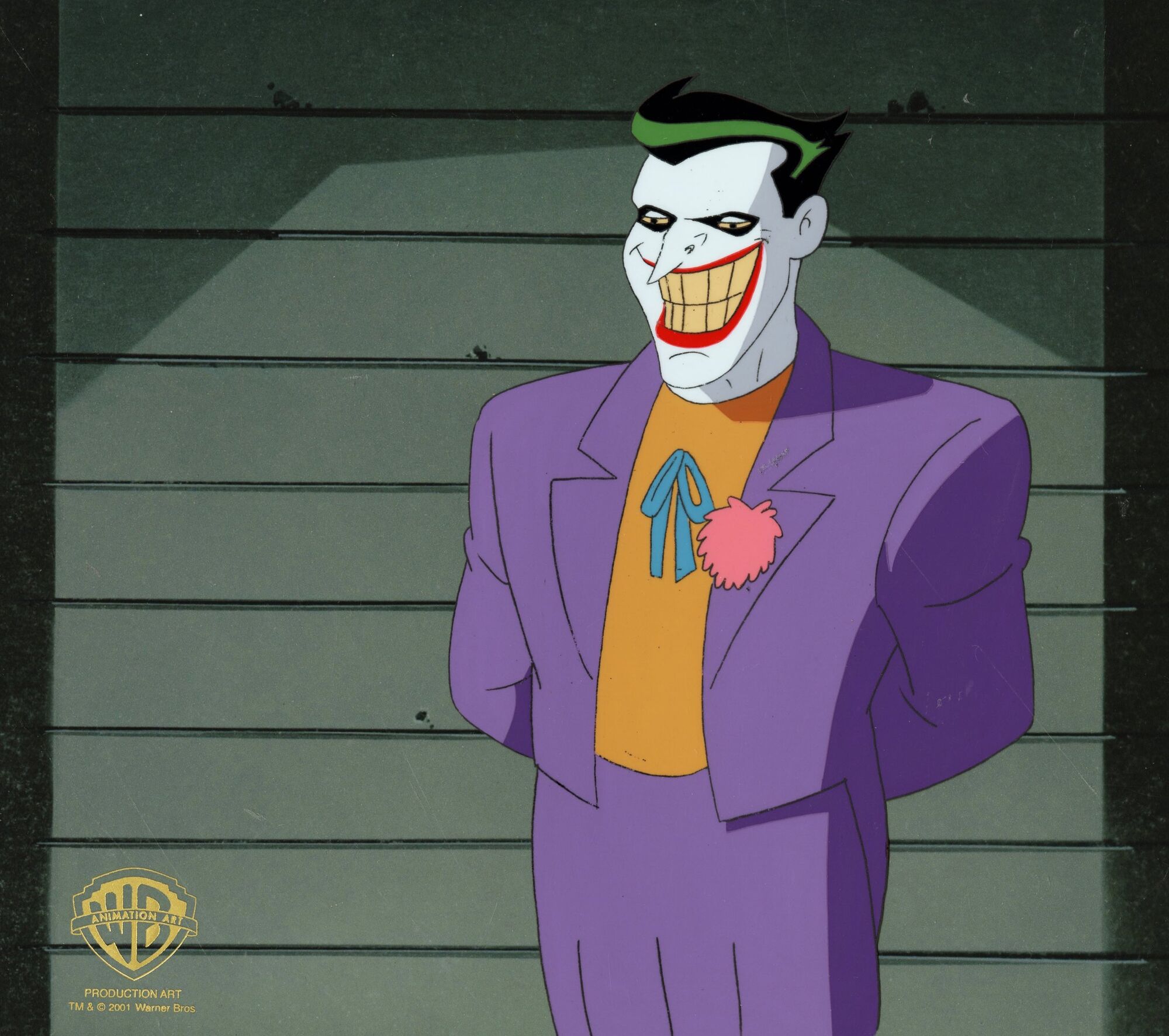 Batman The Animated Series Original Production Cel with Matching Drawing and Line Reproduction: Joker