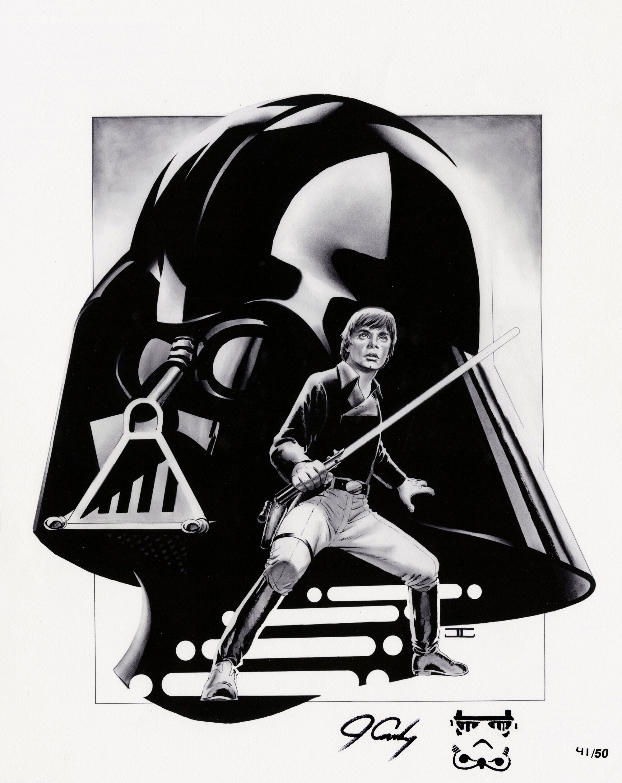 John Cassaday's Skywalker LE Lithograph (Black & White)