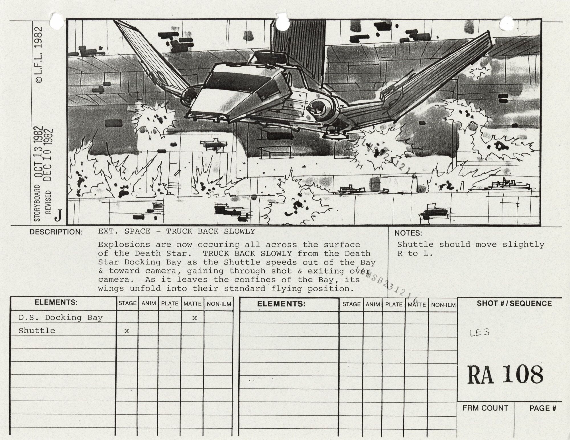 Star Wars: Return of the Jedi - VFX Storyboard: Rebel Attack 108