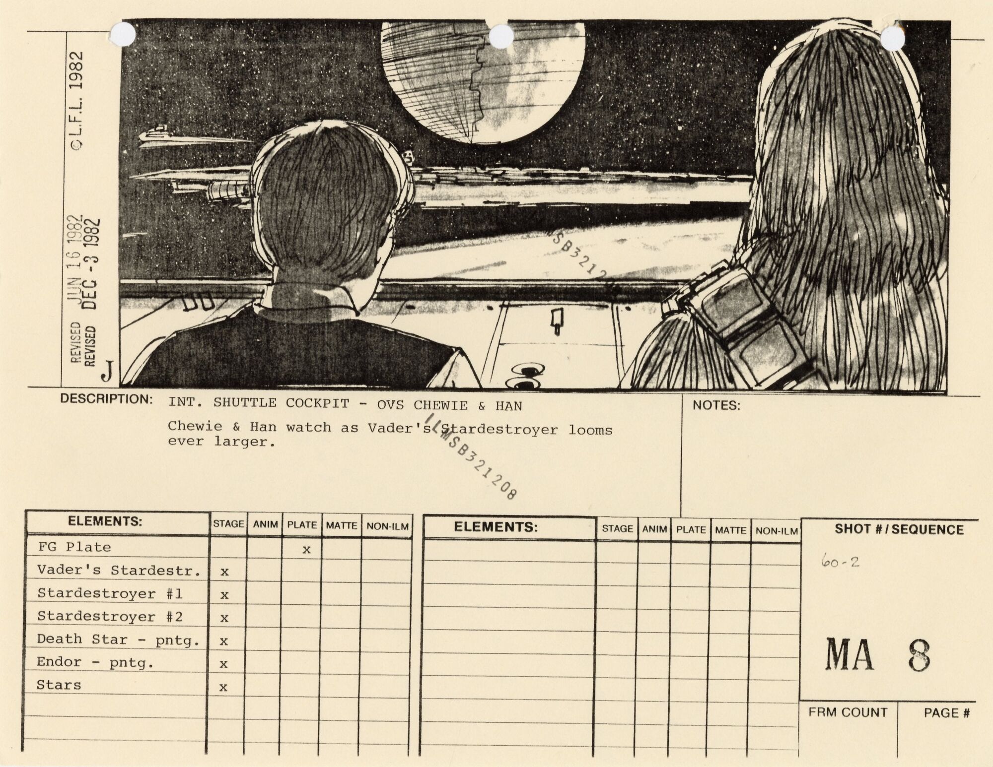 Star Wars: Return of the Jedi - VFX Storyboard: Moon Approach 8