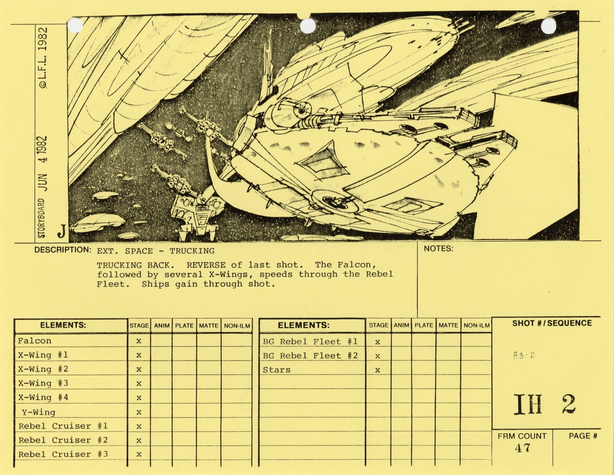 Star Wars: Return of the Jedi - VFX Storyboard: Into Hyperspace 2