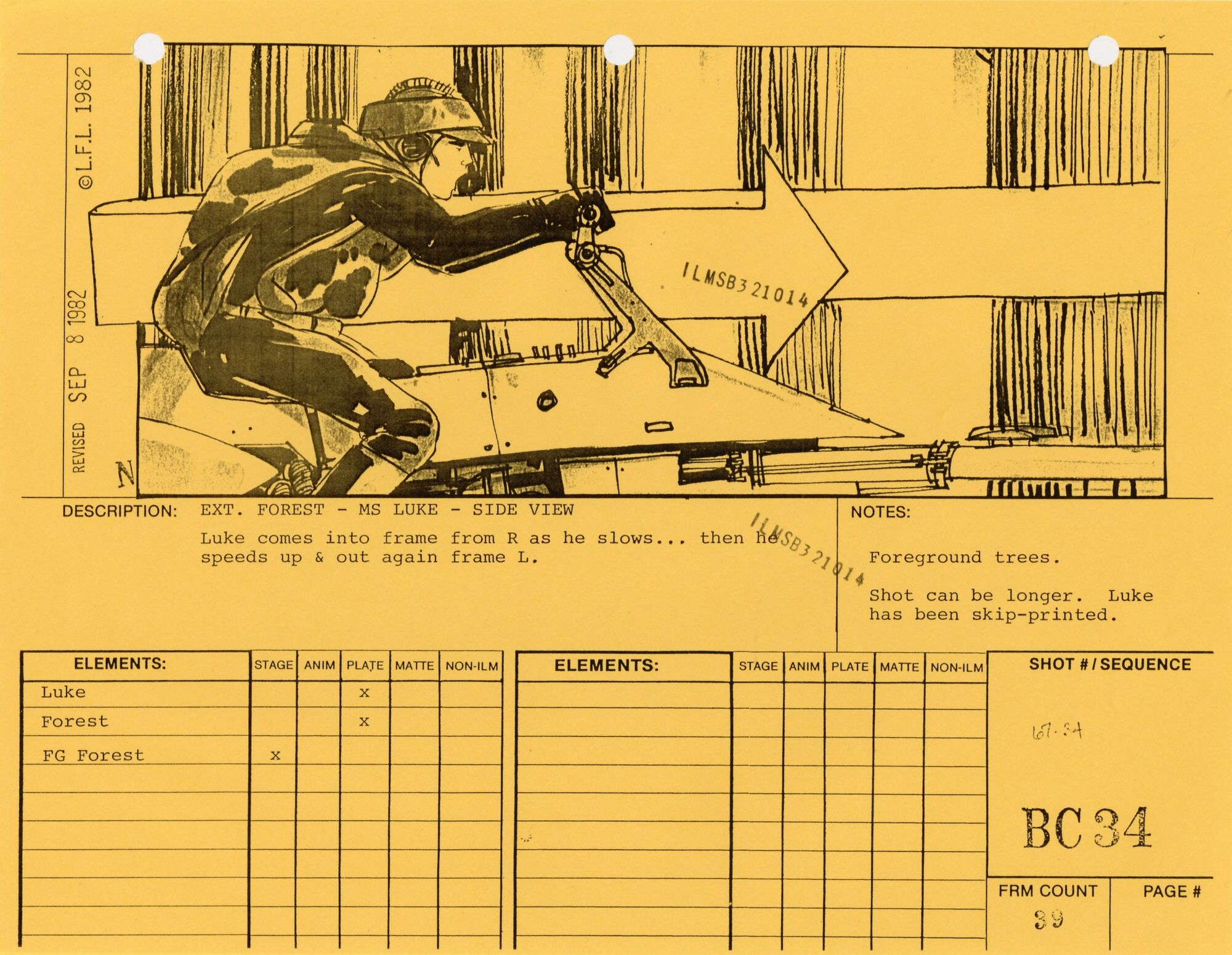 Star Wars: Return of the Jedi - VFX Storyboard: Bike Chase 34