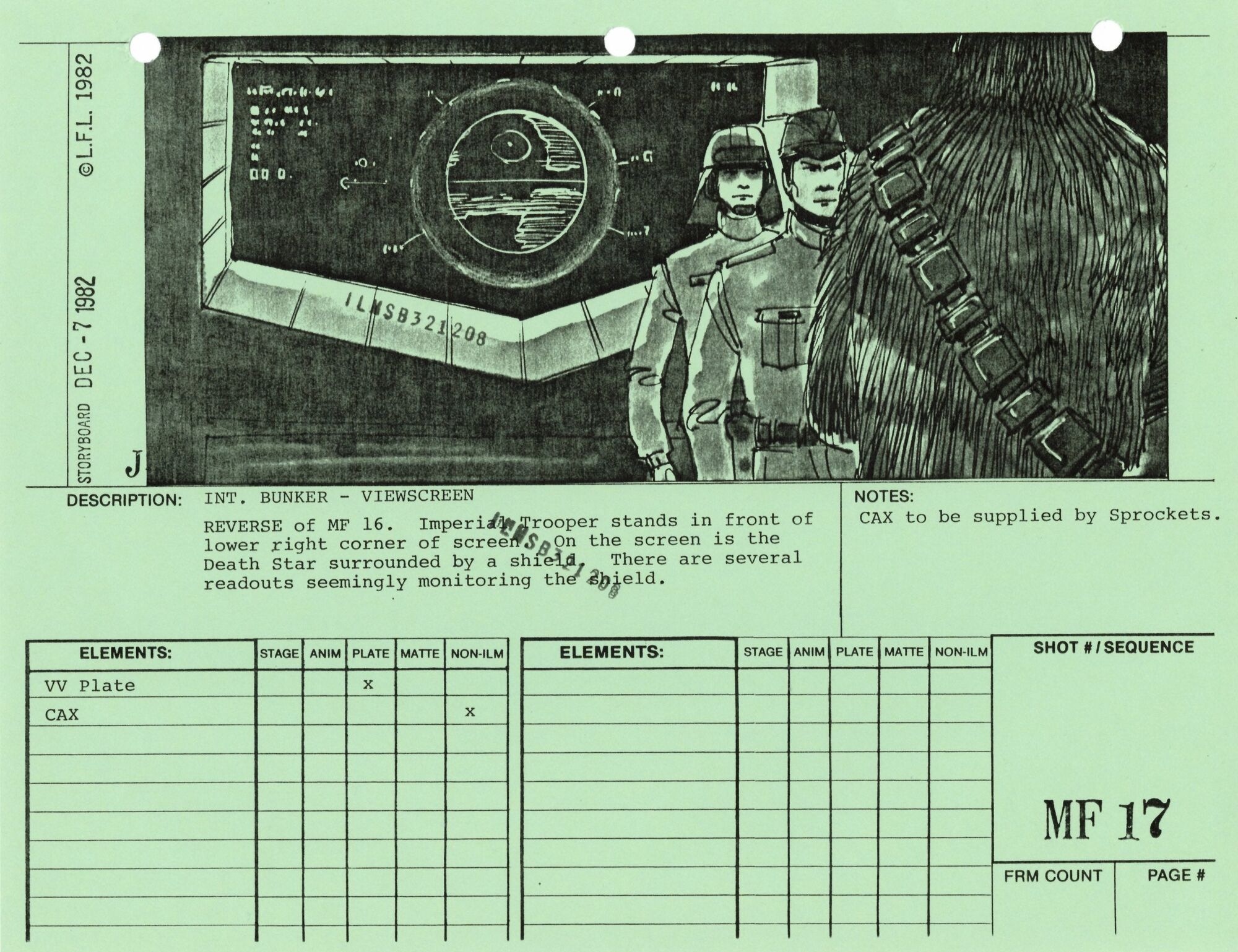 Star Wars: Return of the Jedi - VFX Storyboard: Misc. Forest 17
