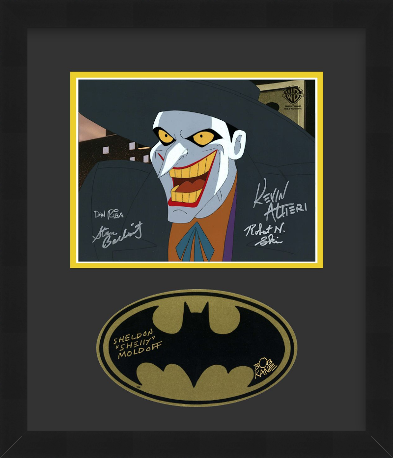 Mask of the Phantasm Multi-Signed Production Cel and Sticker: Joker (Framed)
