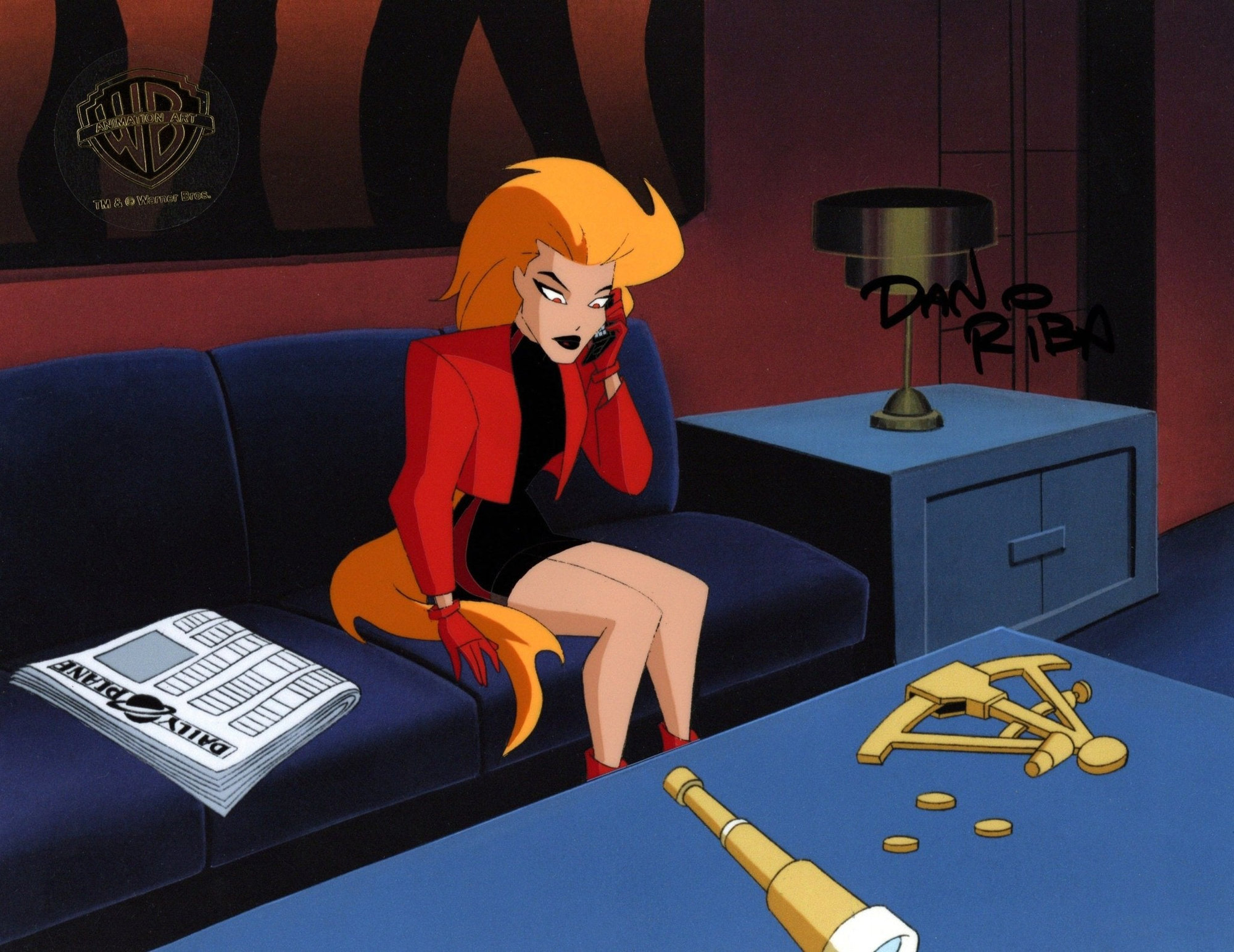 Superman The Animated Series Original Production Cel Signed by Dan Riba: Volcana