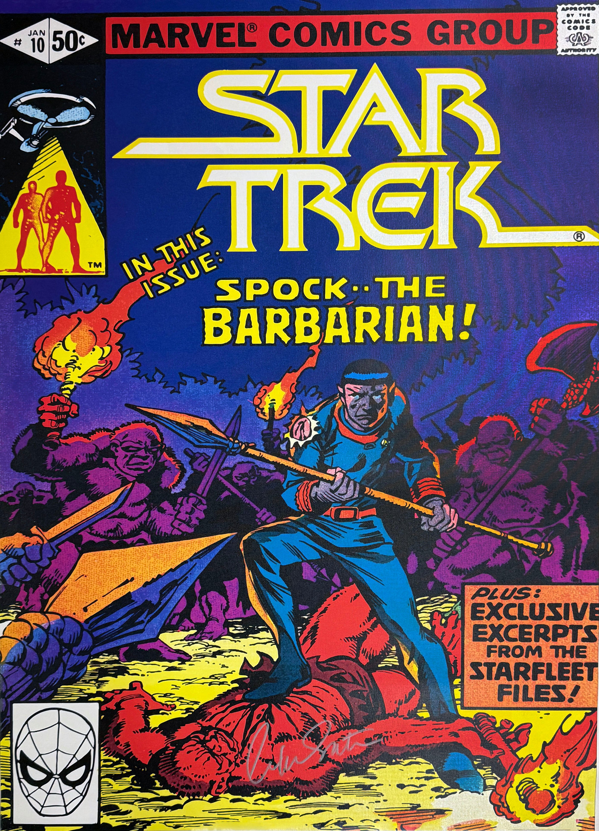 Star Trek #10 - Domain of the Dragon God!, Unique Canvas Signed by William Shatner
