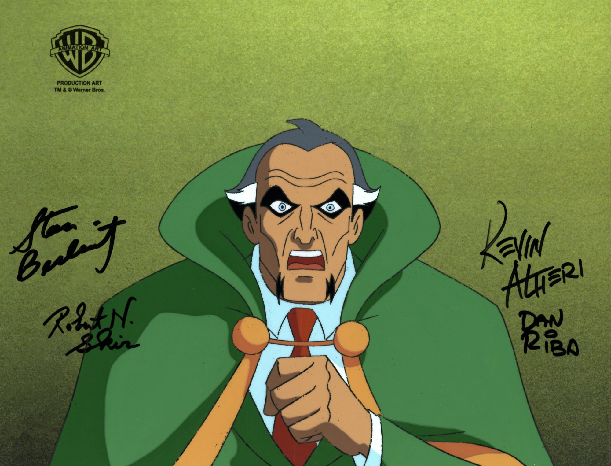 Batman The Animated Series Original Production Cel Signed by Kevin Altieri, Dan Riba, Stan Berkowitz, Robert Skir: Ra's...