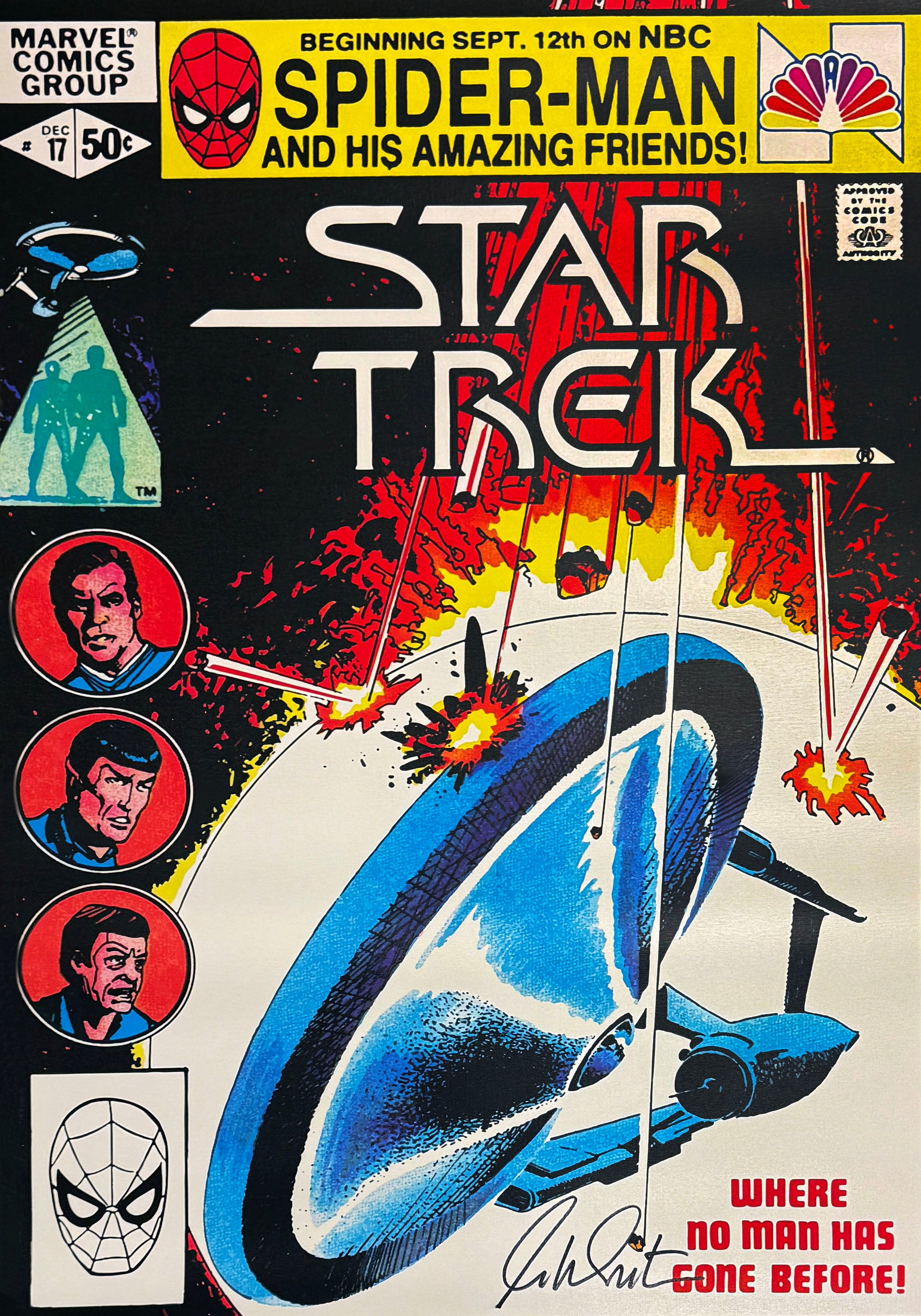Star Trek #17 - The Long Night's Dawn!, Unique Canvas Signed by William Shatner
