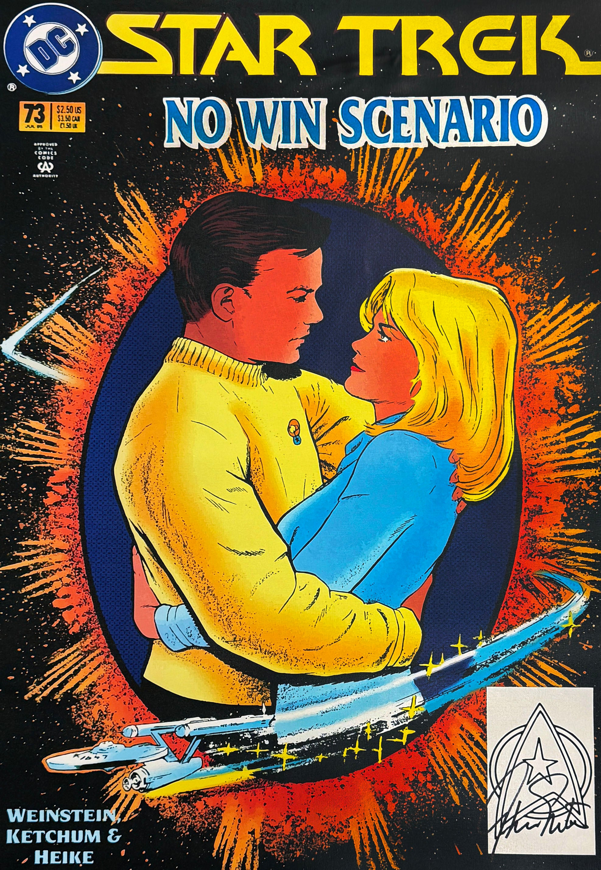 Star Trek #73 - Star-Crossed (Part 1), Unique Canvas Signed by William Shatner