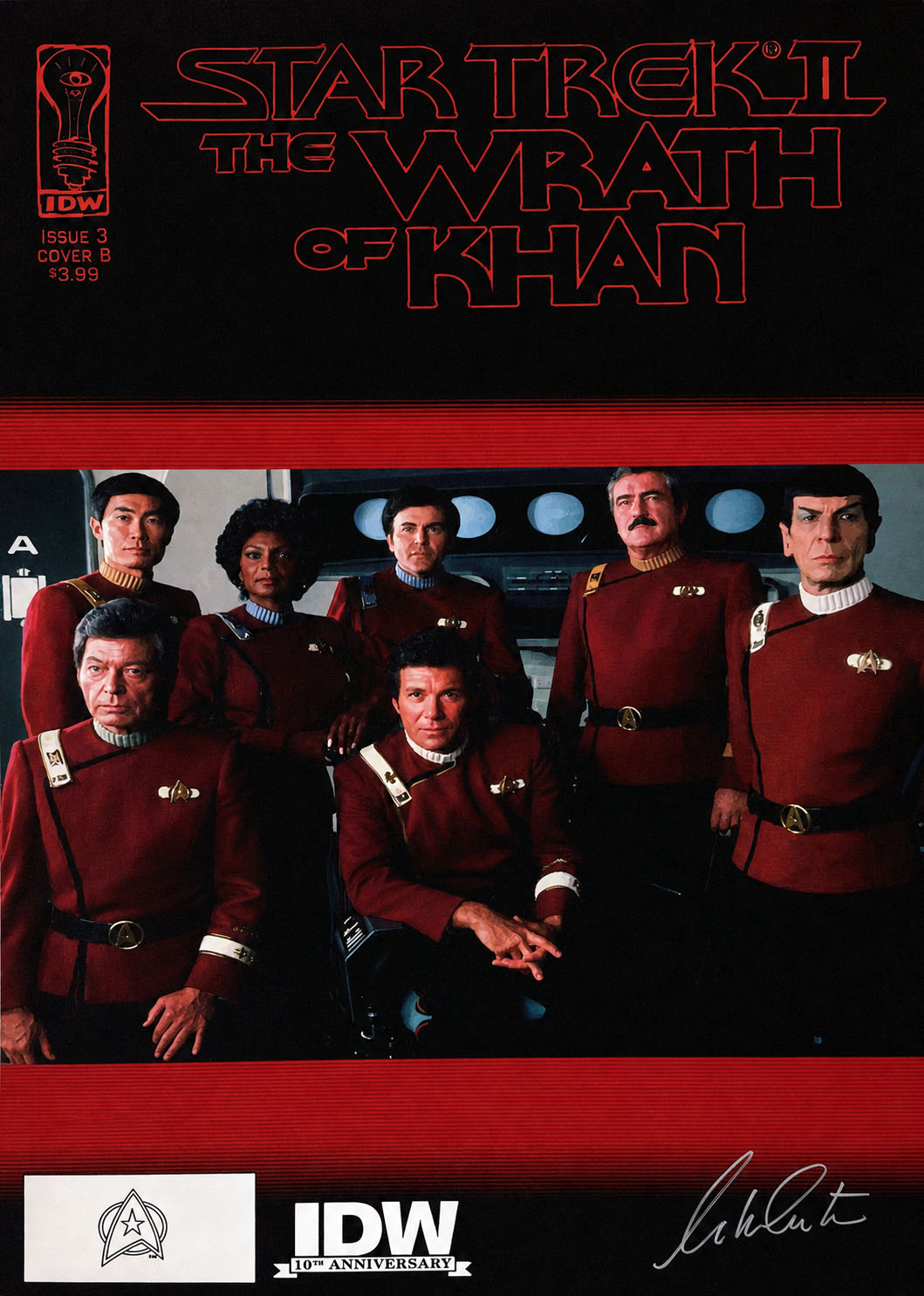 Star Trek II: The Wrath of Khan #3 (Cover B), Unique Canvas Signed by William Shatner