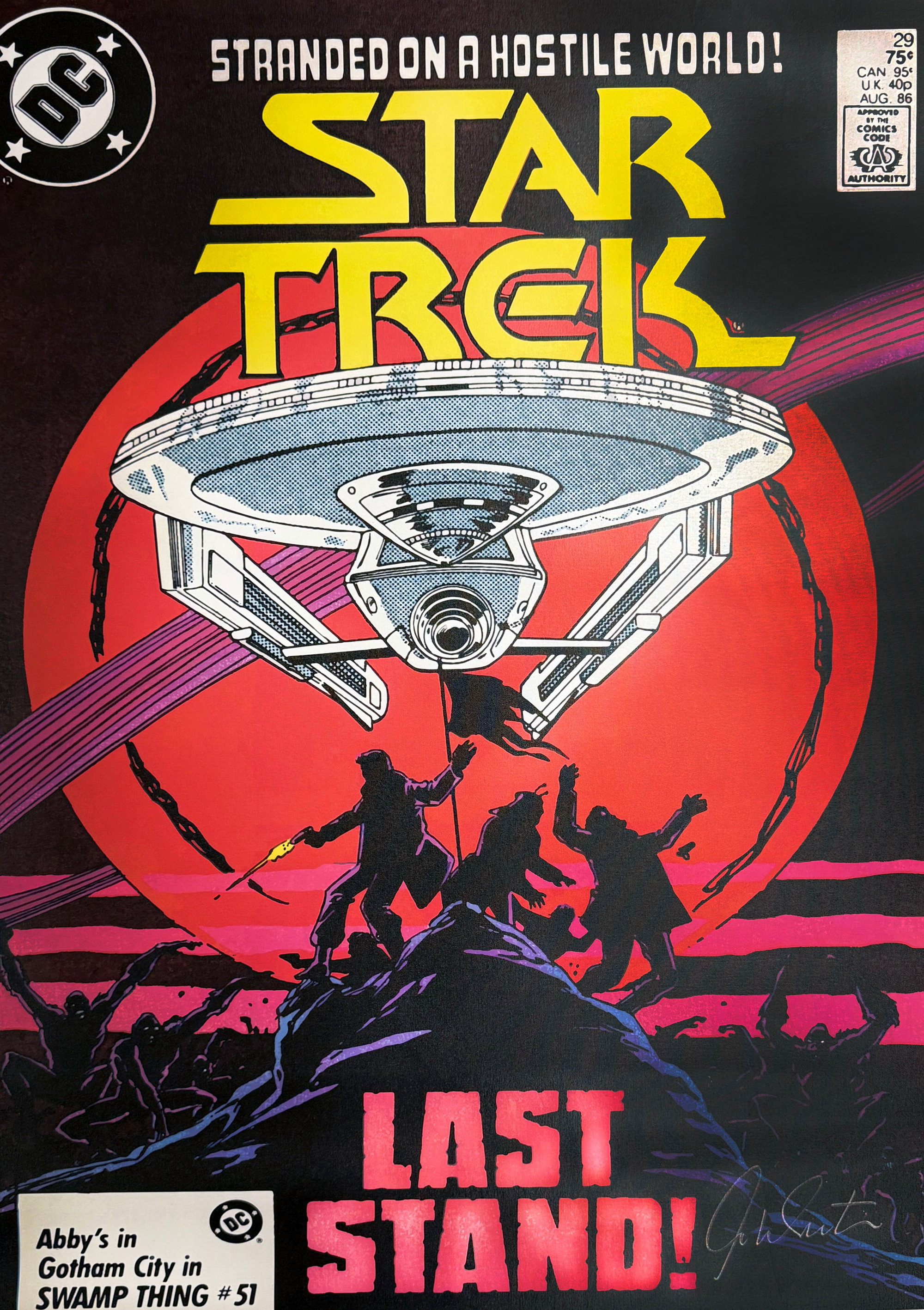 Star Trek #29 - The Trouble with Bearclaw, Unique Canvas Signed by William Shatner